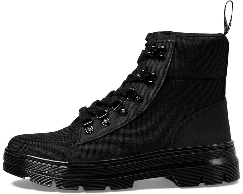 Side view of black Dr. Martens Combs W boots